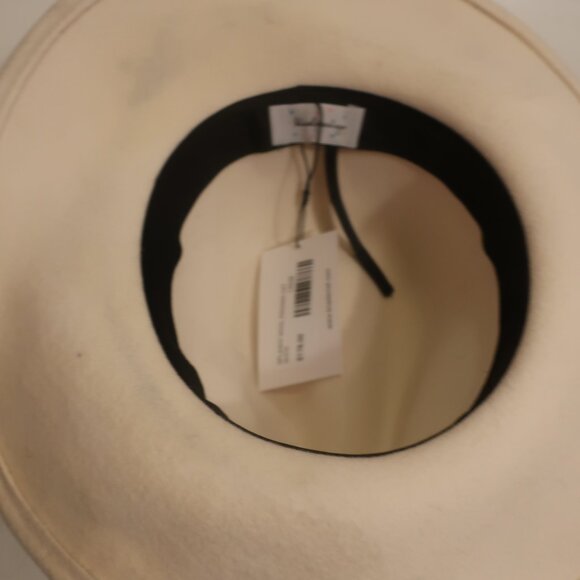 NWT Womens Bits of Pieces To Go Ivory Black Splashy Wool Panama Hat OS - Picture 5 of 7